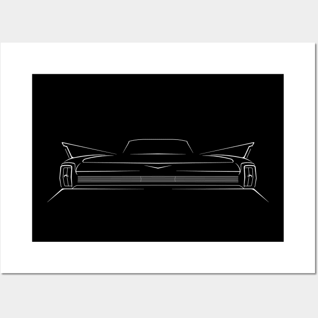 1962 Cadillac - rear Stencil, white Wall Art by mal_photography